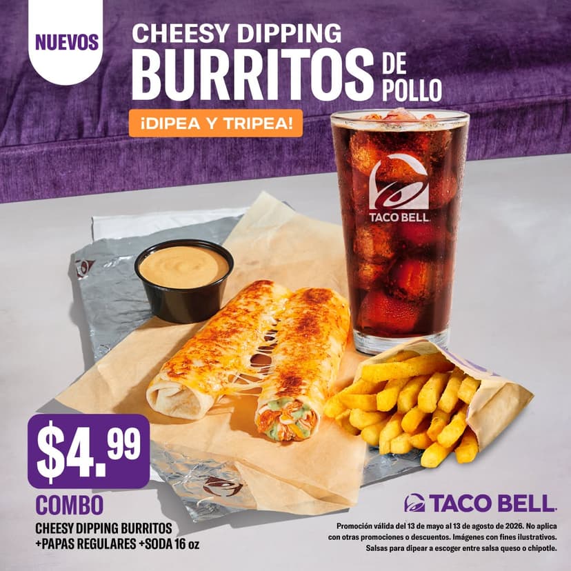 Combo Cheesy Dipping Burritos de Pollo