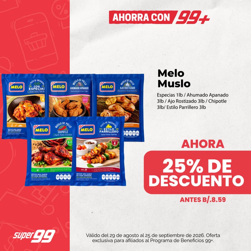 25% de descuento en Muslos Melo