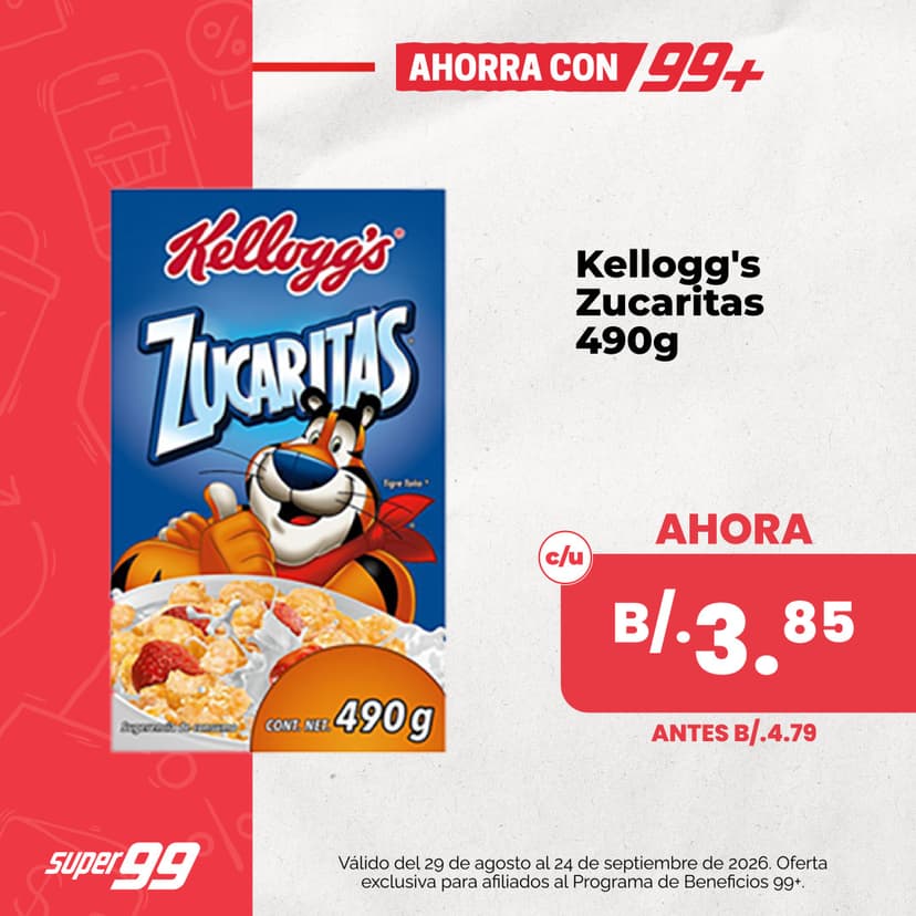 Kellogg's Zucaritas 490g en Super 99