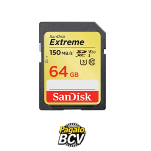 Memoria SD 64GB Extreme  Sandisk para cámaras fotográficas