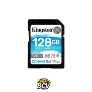 Memoria SD 128GB marca kingston para cámaras fotográficas