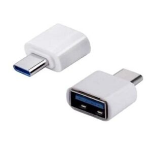 Adaptador OTG  de  Usb Tipo A a Usb Tipo C blanco